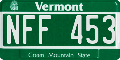 VT license plate NFF453