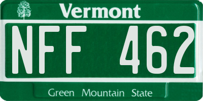 VT license plate NFF462