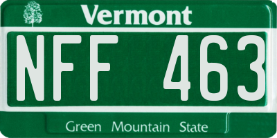 VT license plate NFF463