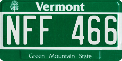 VT license plate NFF466