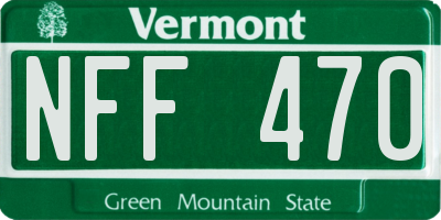 VT license plate NFF470