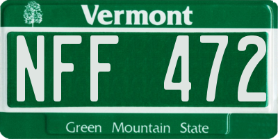 VT license plate NFF472