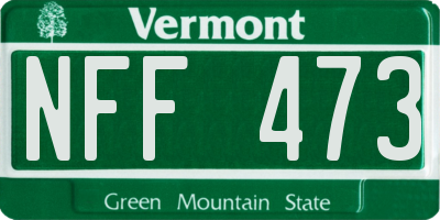 VT license plate NFF473