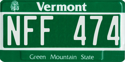 VT license plate NFF474