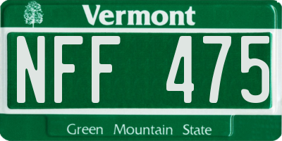 VT license plate NFF475