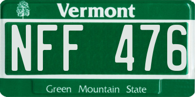 VT license plate NFF476