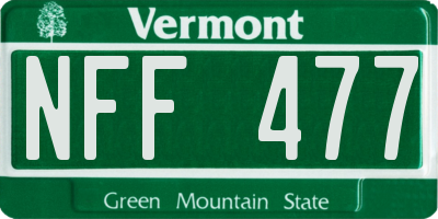 VT license plate NFF477