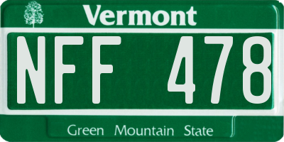 VT license plate NFF478