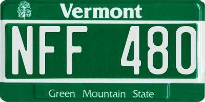 VT license plate NFF480