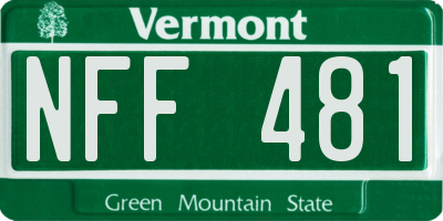VT license plate NFF481
