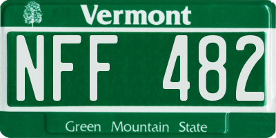 VT license plate NFF482