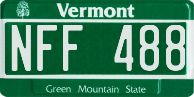 VT license plate NFF488
