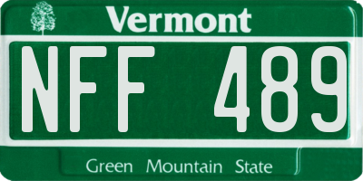 VT license plate NFF489