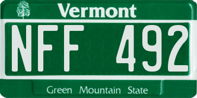 VT license plate NFF492