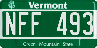 VT license plate NFF493