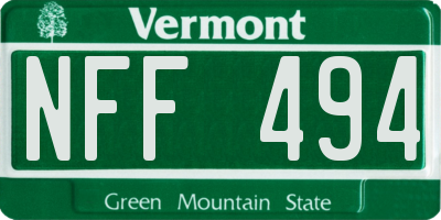 VT license plate NFF494