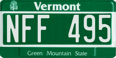 VT license plate NFF495