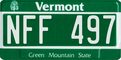 VT license plate NFF497