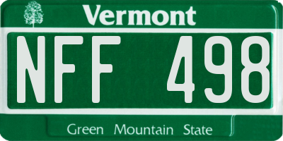 VT license plate NFF498