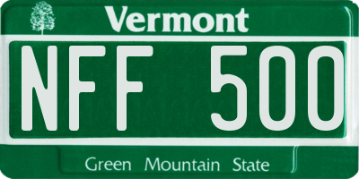 VT license plate NFF500