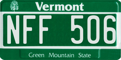 VT license plate NFF506