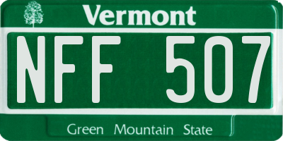 VT license plate NFF507