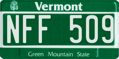 VT license plate NFF509