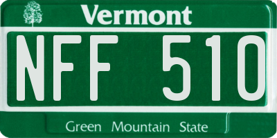 VT license plate NFF510
