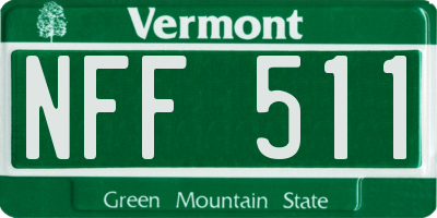 VT license plate NFF511