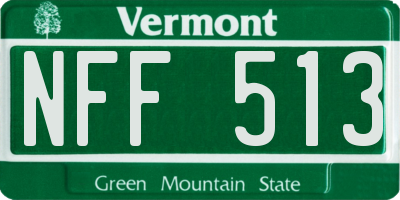 VT license plate NFF513