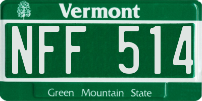 VT license plate NFF514