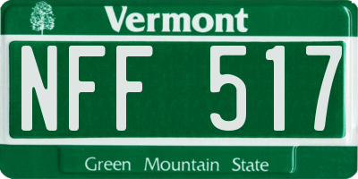 VT license plate NFF517