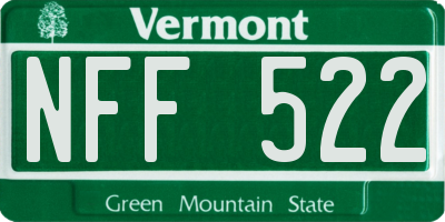 VT license plate NFF522