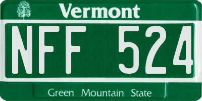 VT license plate NFF524