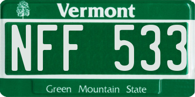 VT license plate NFF533