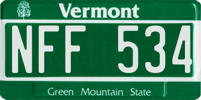 VT license plate NFF534