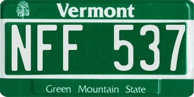 VT license plate NFF537