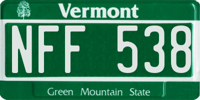 VT license plate NFF538