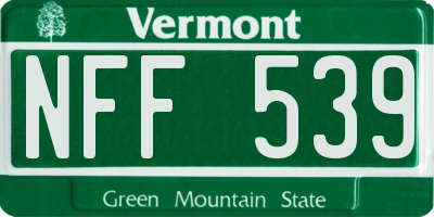 VT license plate NFF539
