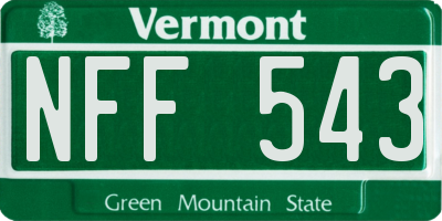 VT license plate NFF543