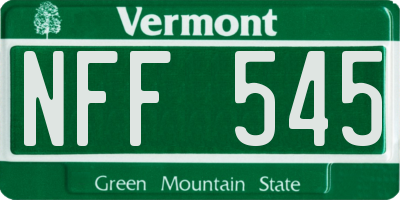 VT license plate NFF545
