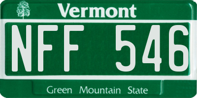 VT license plate NFF546