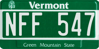 VT license plate NFF547