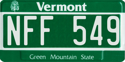 VT license plate NFF549