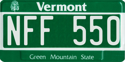 VT license plate NFF550