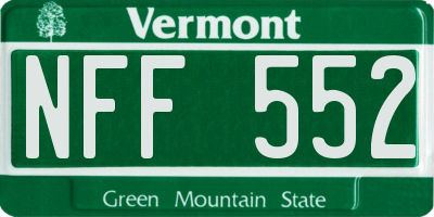 VT license plate NFF552
