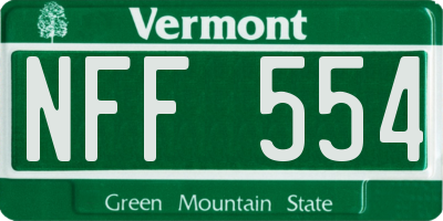 VT license plate NFF554