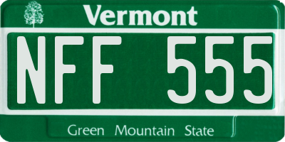VT license plate NFF555