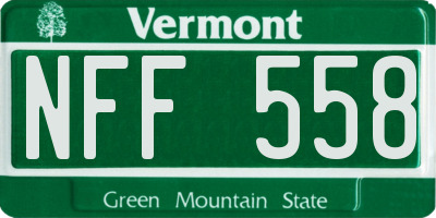 VT license plate NFF558
