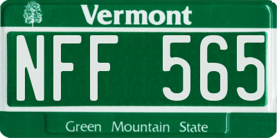 VT license plate NFF565